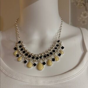 Chaps Black and Cream Statement Necklace